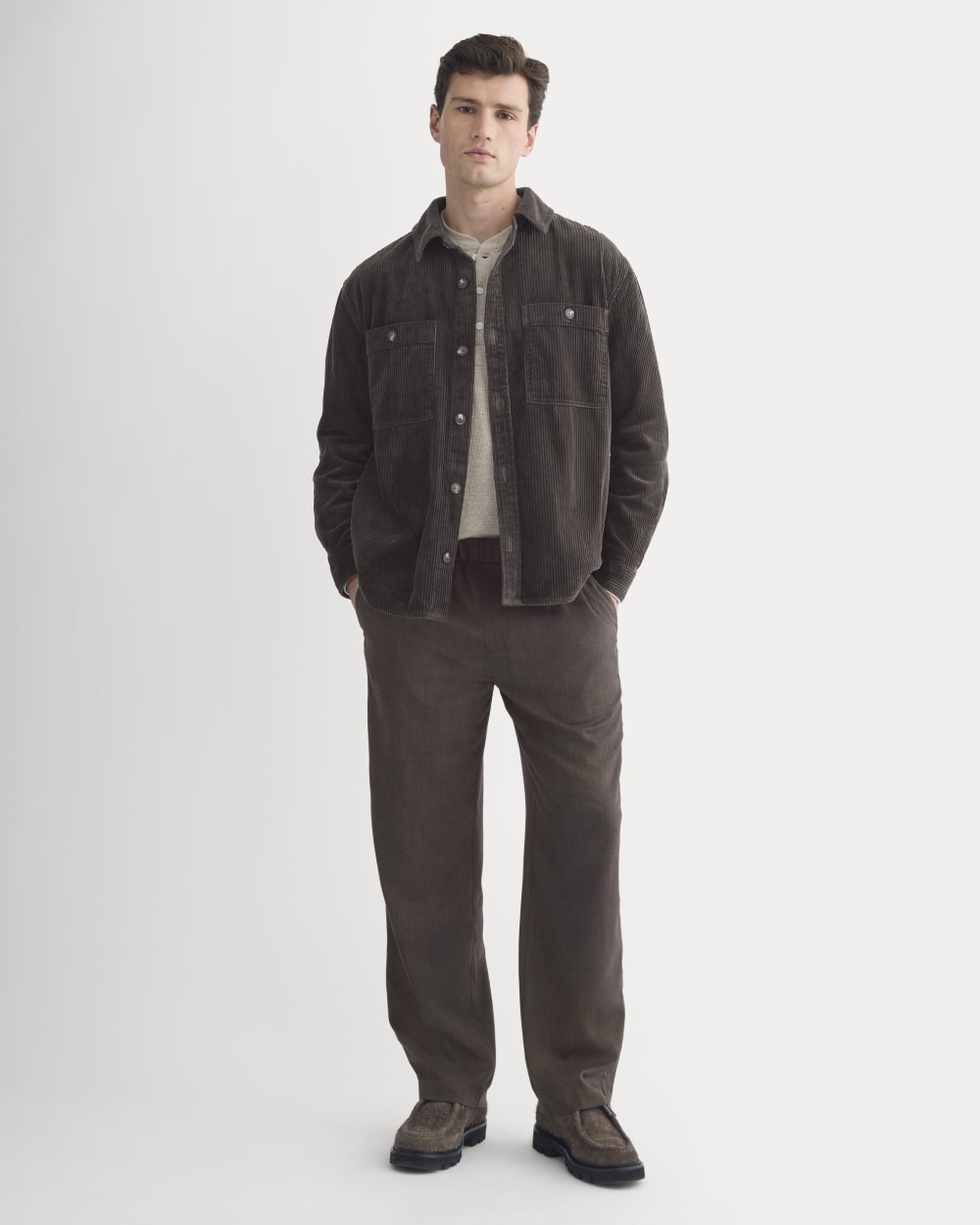 Wide Wale Corduroy Shirt | Dark Chocolate