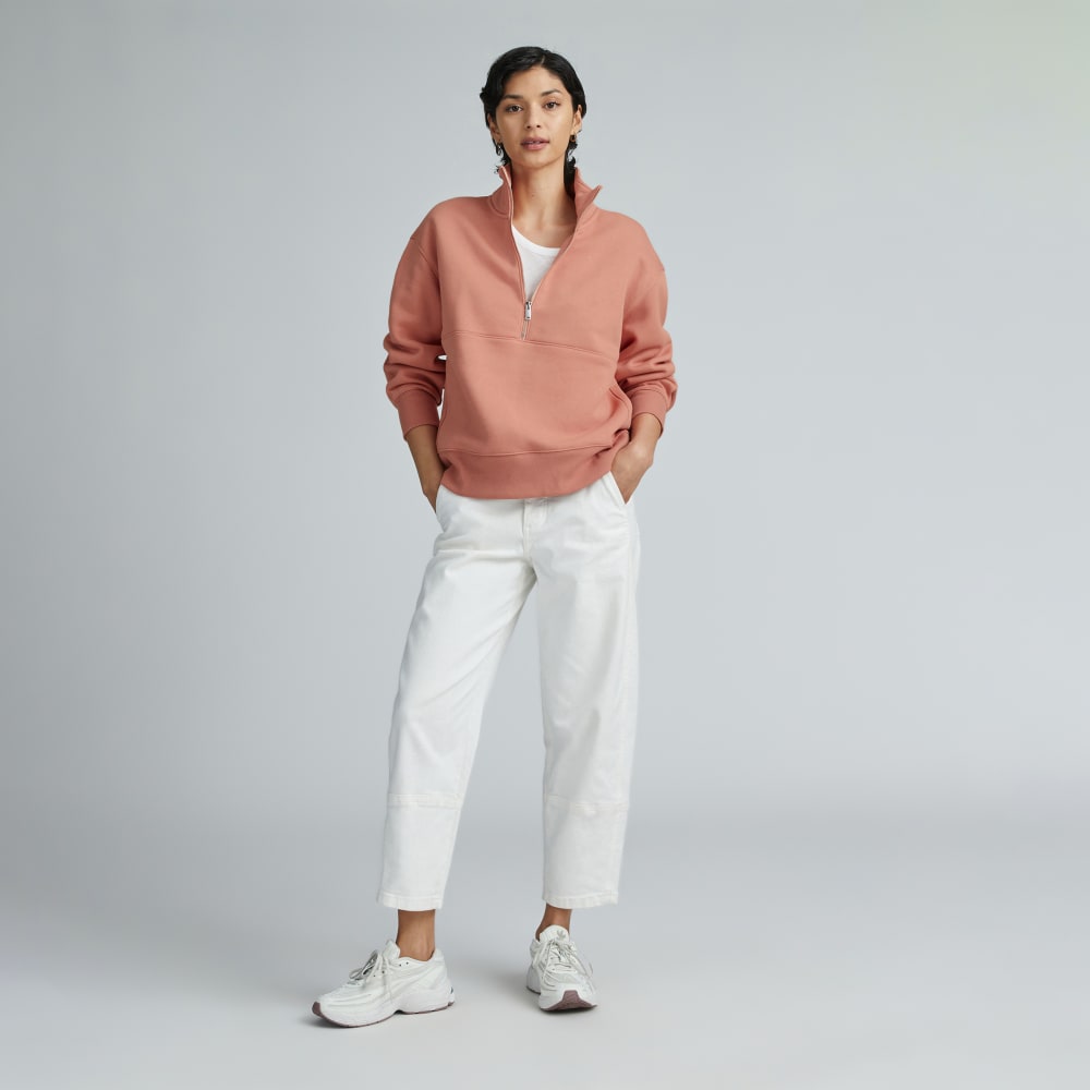 The ReTrack Half-Zip Sweatshirt | Light Rose