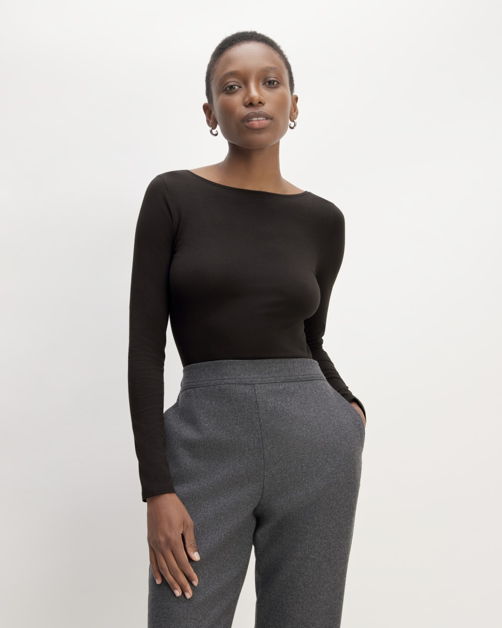 The Supima® Form Scoop-Back Tee | Black