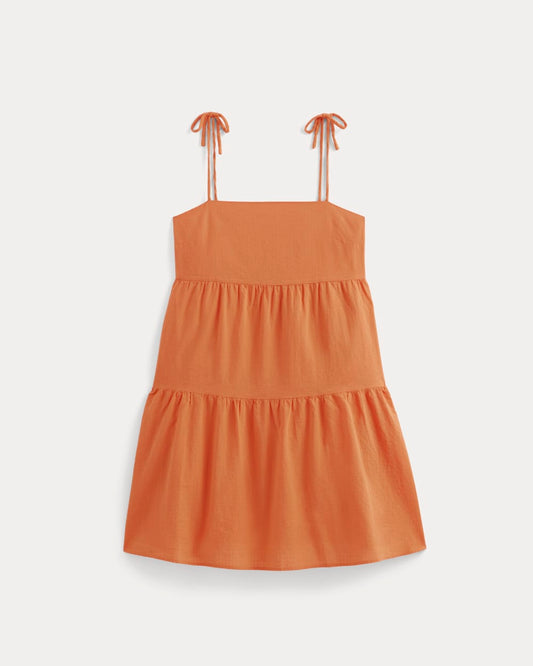 The Gauze Mini Tiered Dress | Soft Orange
