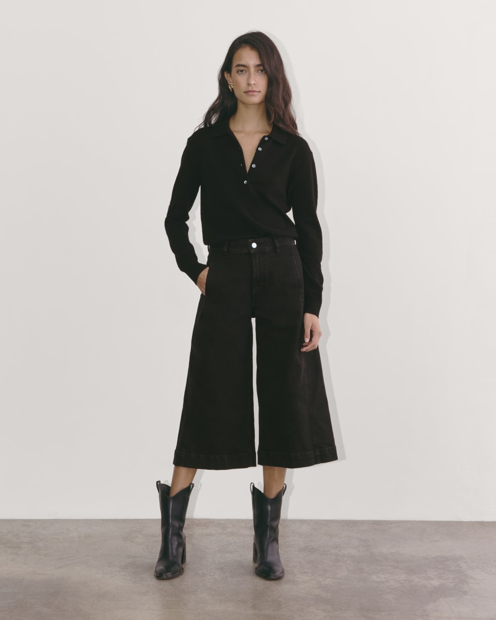 The Denim Culotte | Tumbled Black