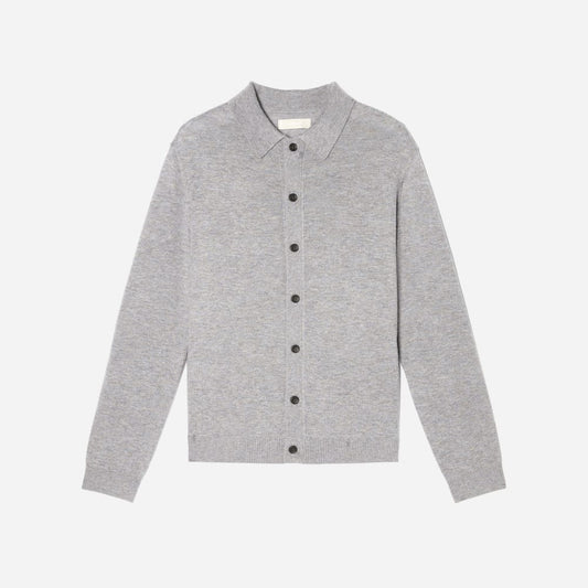 The Merino-Blend Sweater Polo |  Heathered Grey