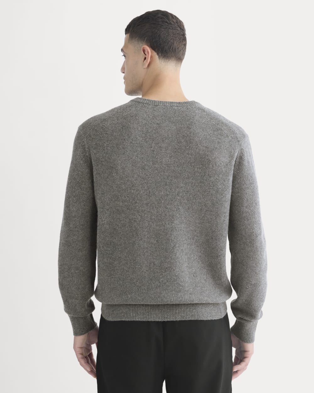 Henley in Wool Cashmere | Heather Charcoal