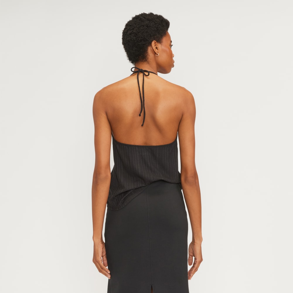 The Rib Soft Knit Halter Top | Black
