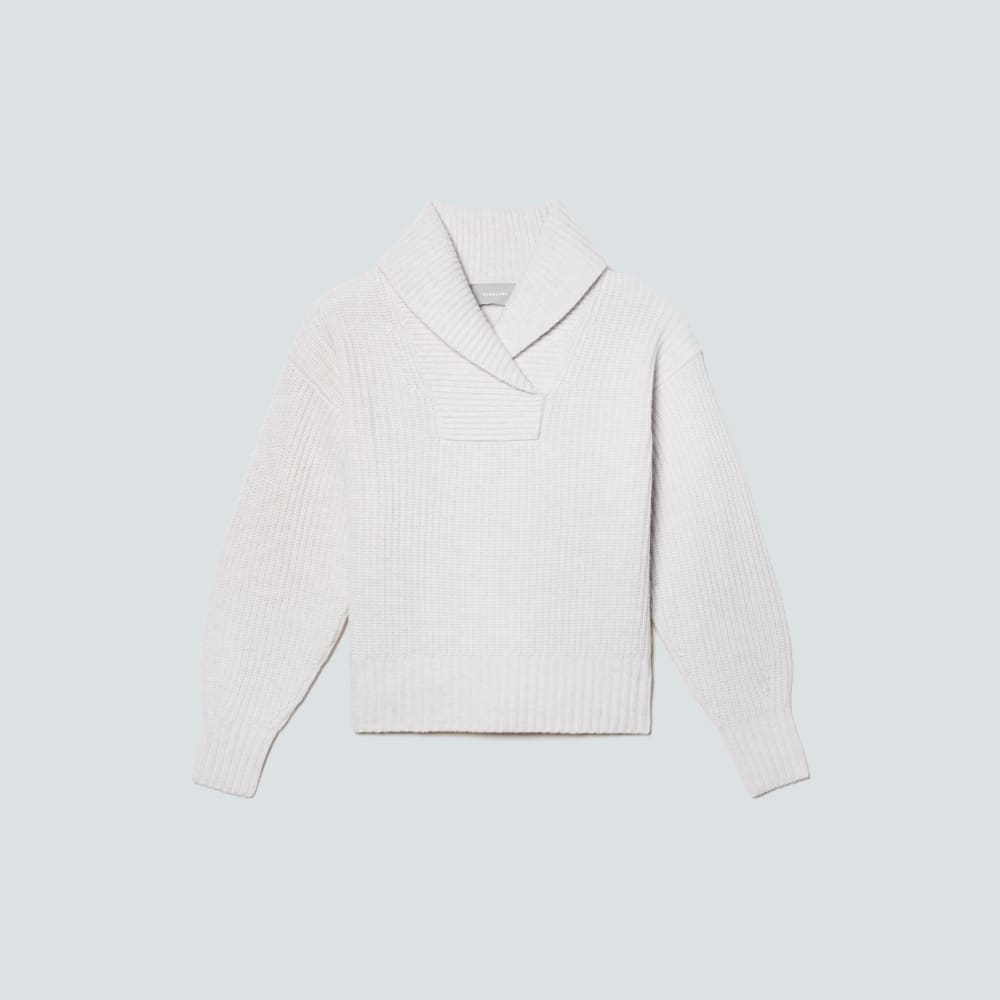 The Felted Merino Shawl Collar Sweater | Heathered Oat