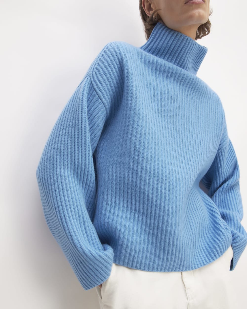 The Felted Merino Funnel-Neck Pullover | Heritage Blue