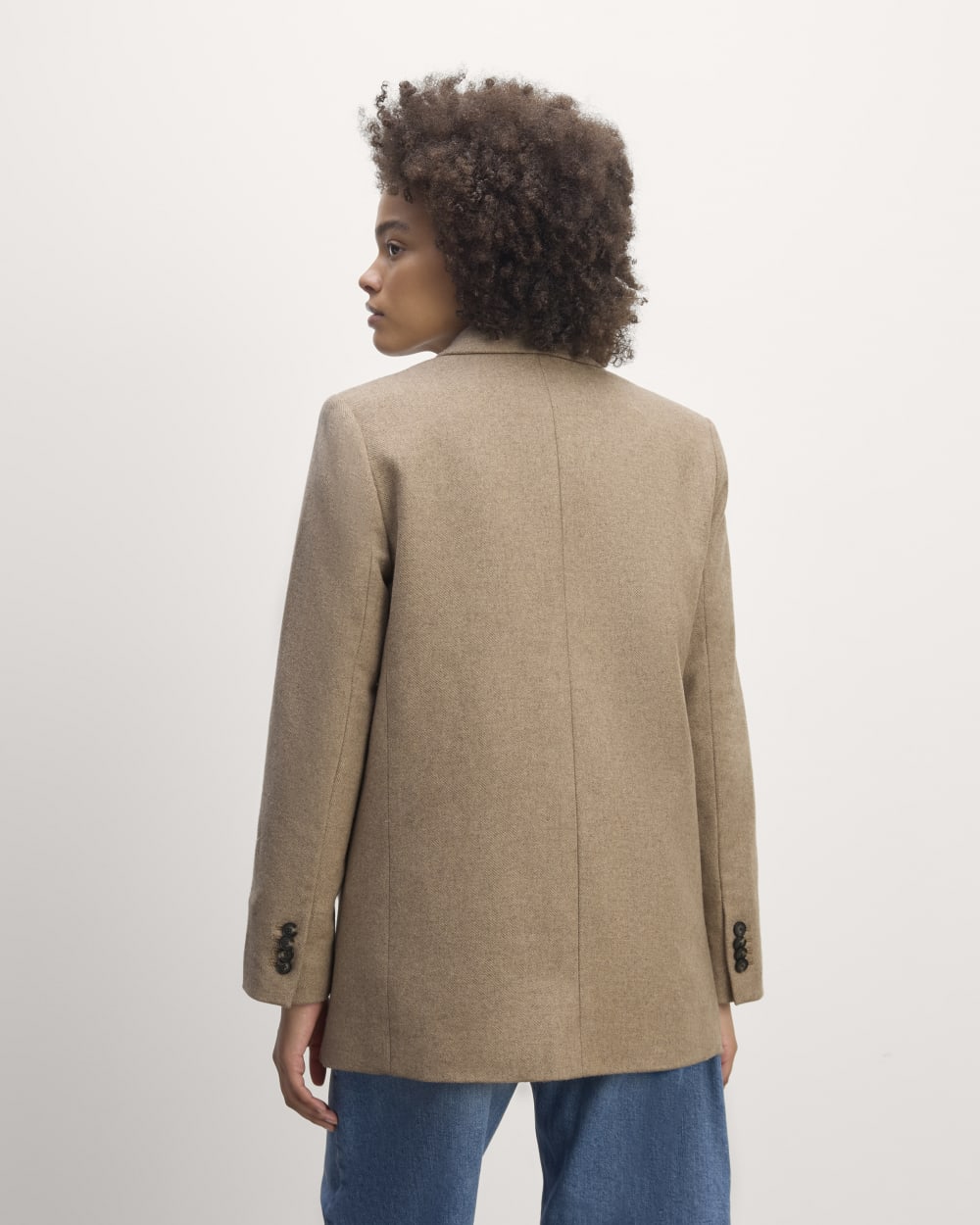 The Oversized Blazer in Wool | Beige Twill
