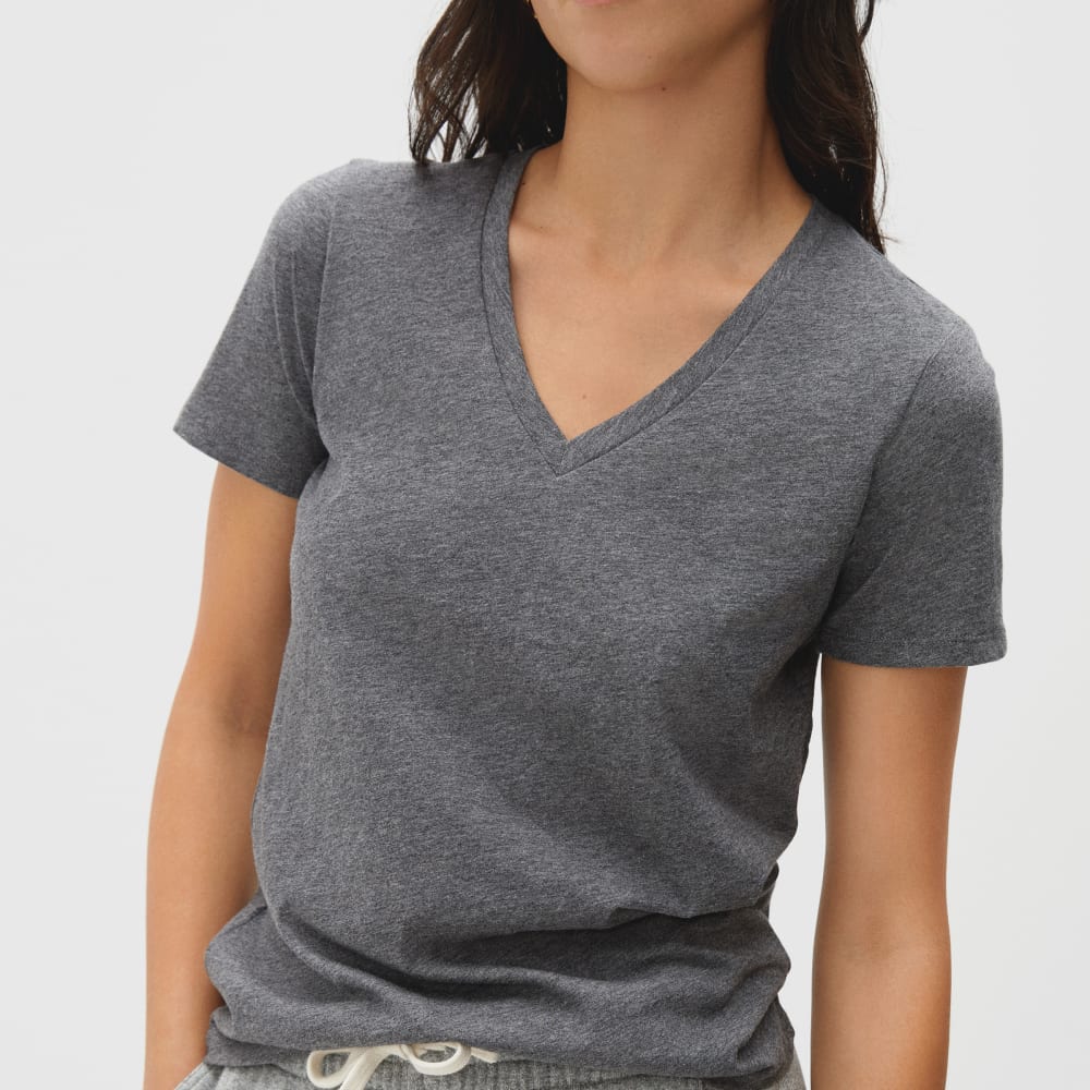 The Organic Cotton V-Neck | Charcoal
