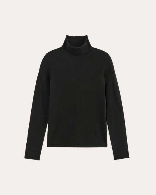 The Funnel Neck in Cotton Cashmere | Black