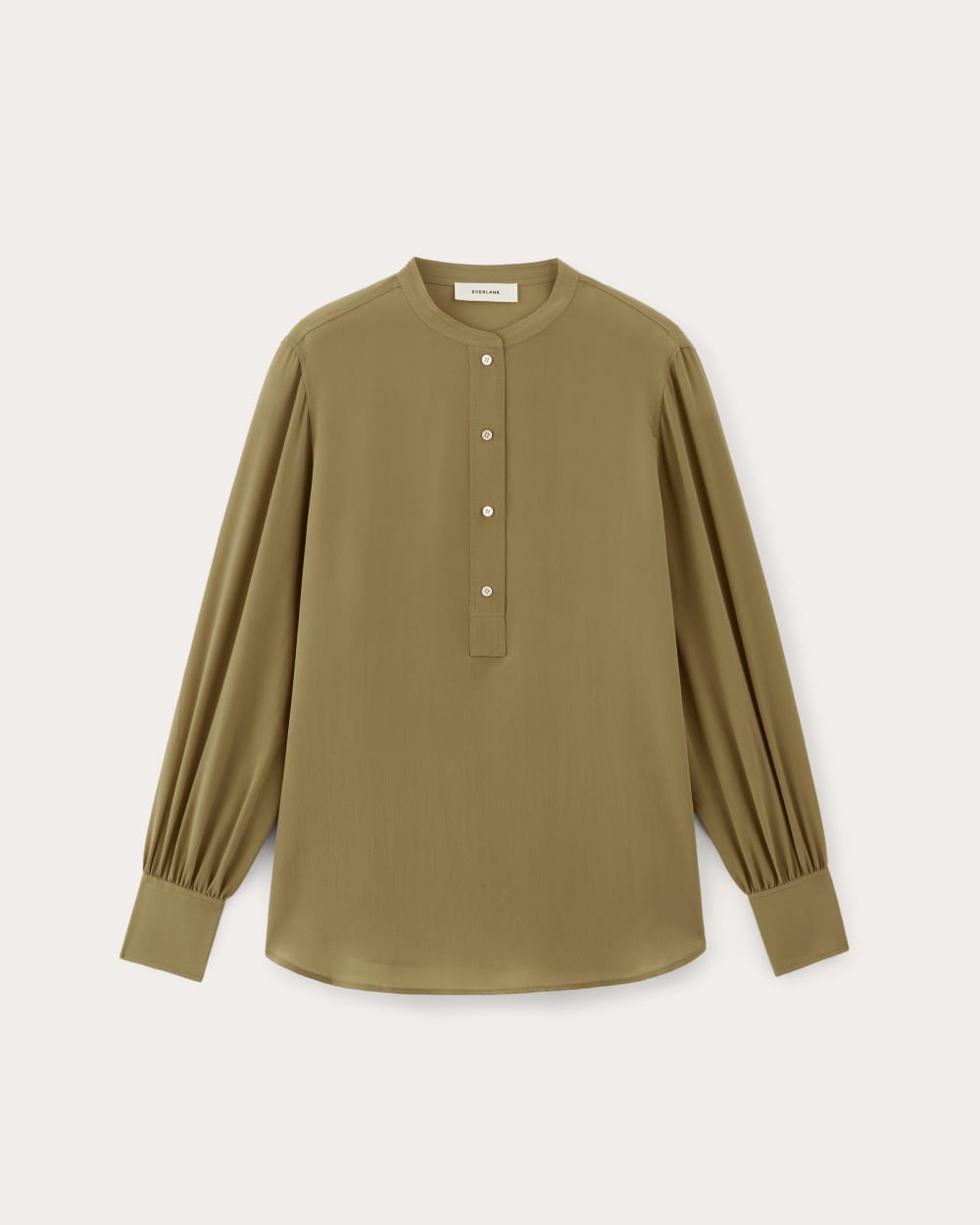 The Henley Shirt in Washable Silk | Fennel Seed