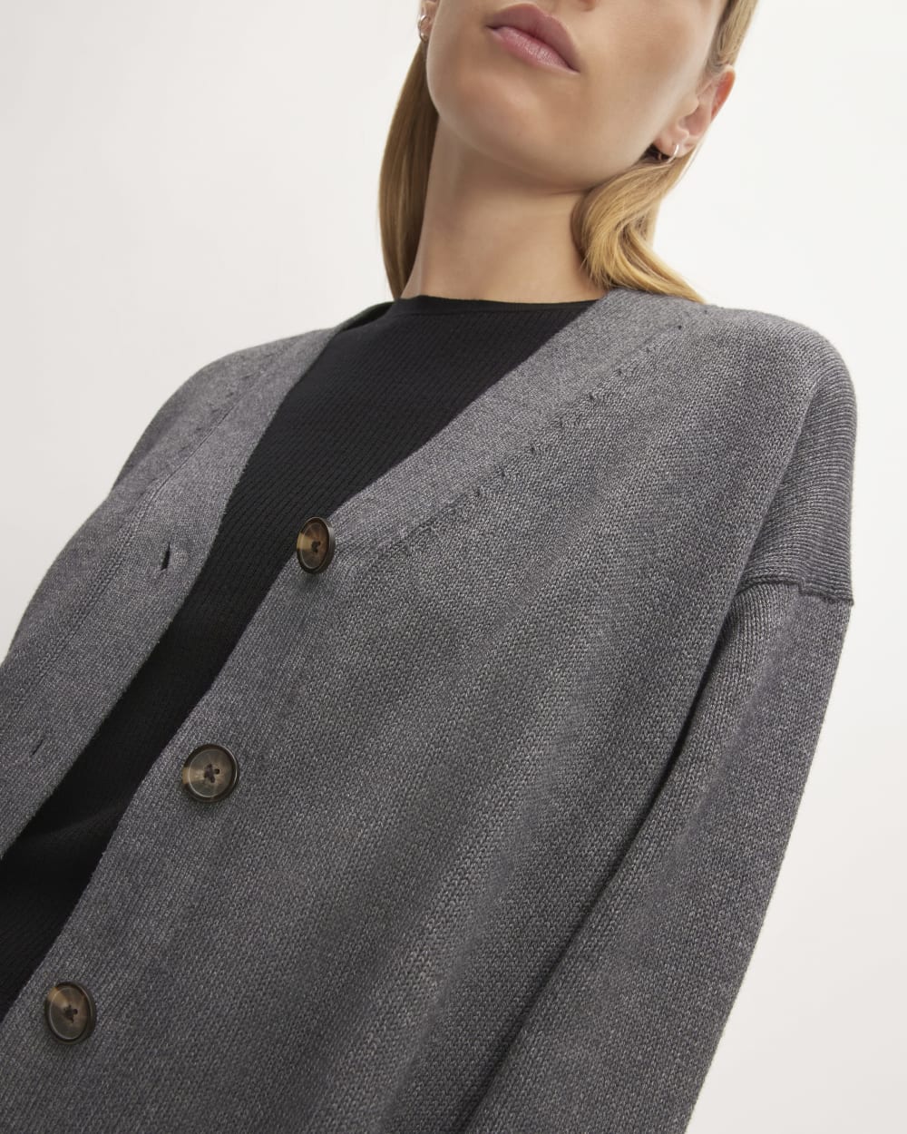 The Organic Cotton Cardigan | Heathered Charcoal