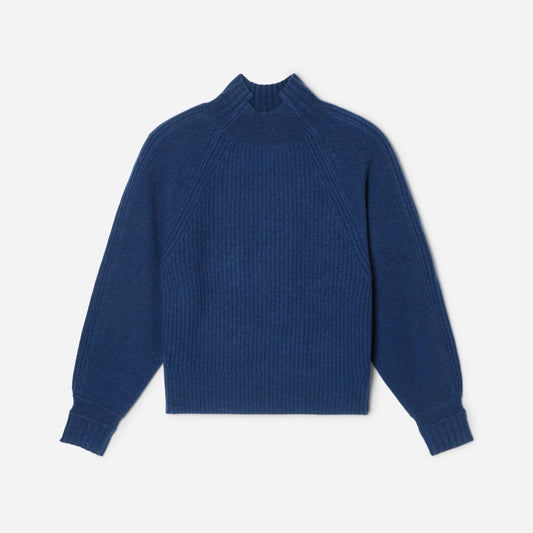 The Cashmere Ribbed Turtleneck | Bright Navy