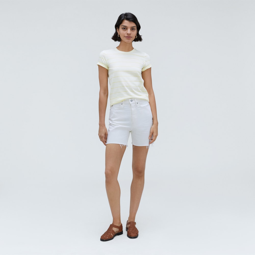 The Organic Cotton Crew Tee | Pastel Yellow / White