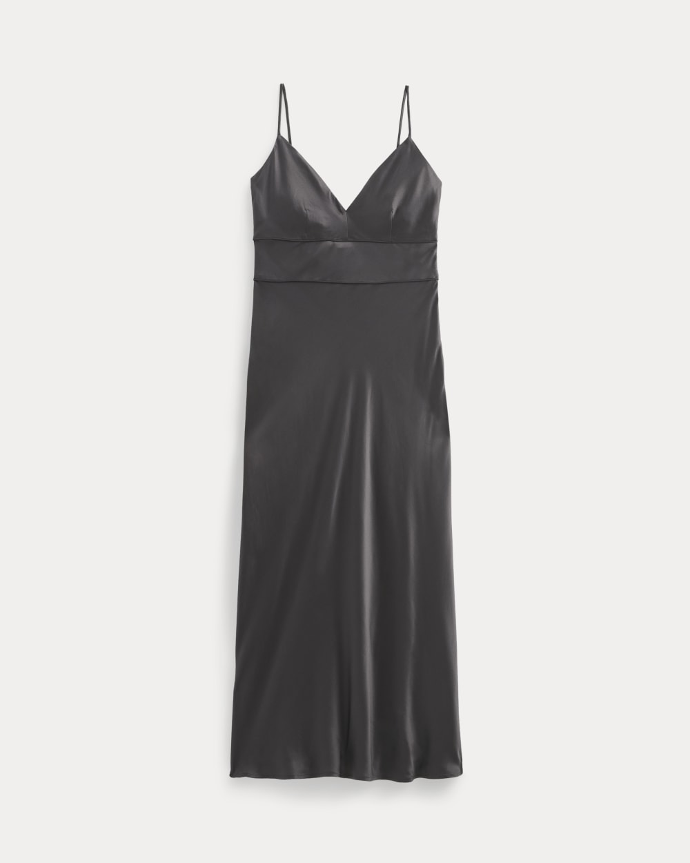 Bias Cut Slip Dress in Silk Charmeuse | Graphite