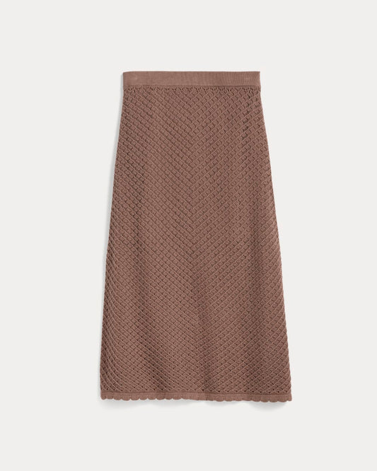 The Lace Knit Skirt | Mocha