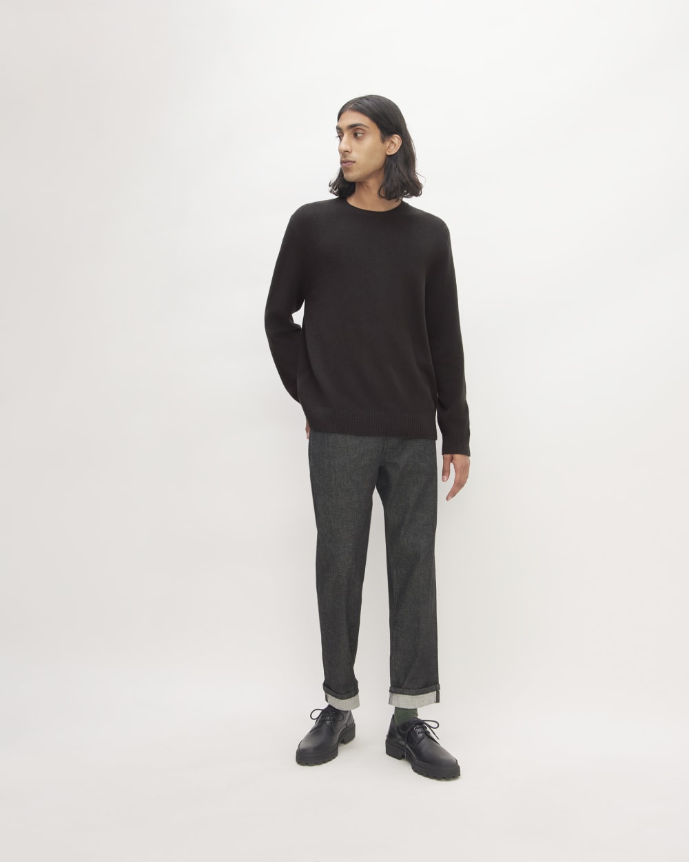 The Premium Merino Crew Neck Sweater | Black