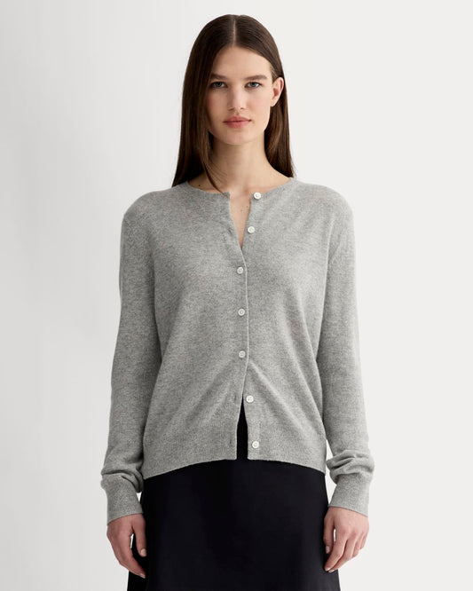The Classic Cardigan in Cashmere | Light Heather Grey