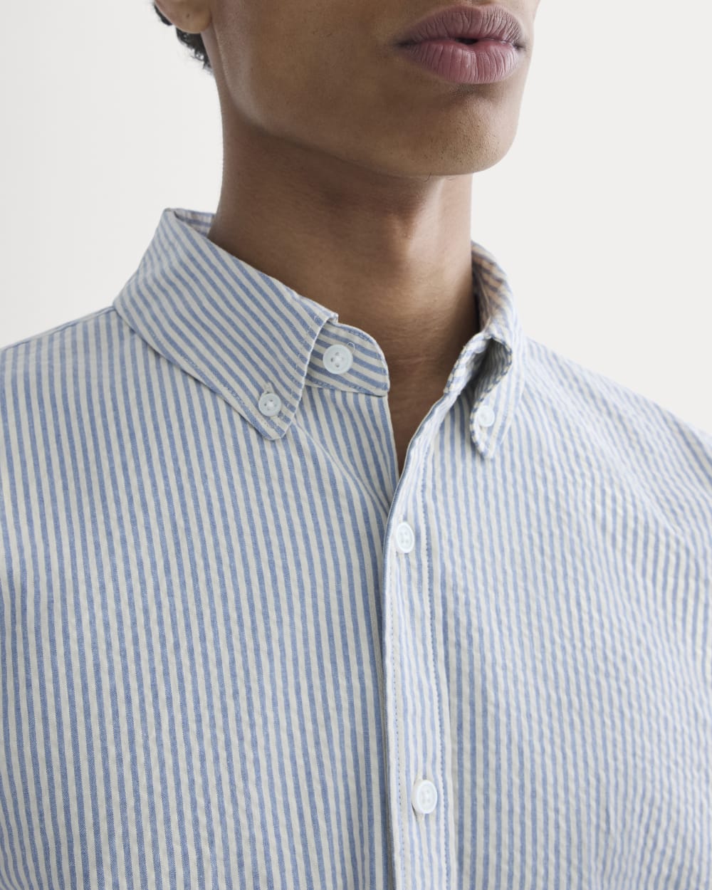 The Seersucker Long-Sleeve Shirt | Dutch Blue / Natural