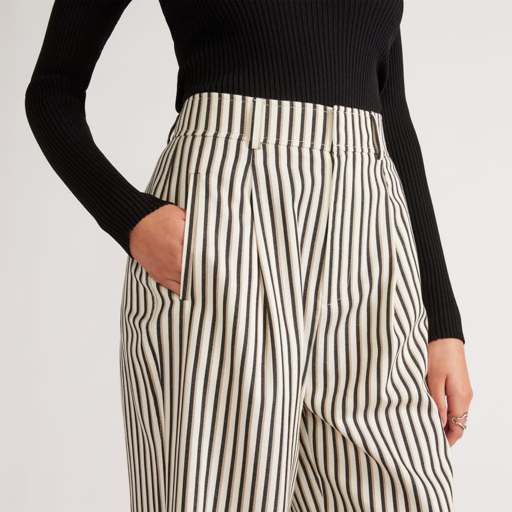 The Draper Pleated Pant in Buttersmooth | Ombre Stripe | 30 Inseam