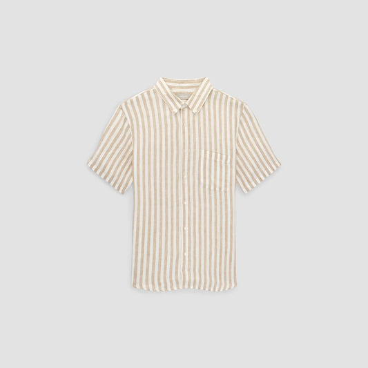 The Classic Short-Sleeve Shirt in Linen | Bone / Caramel