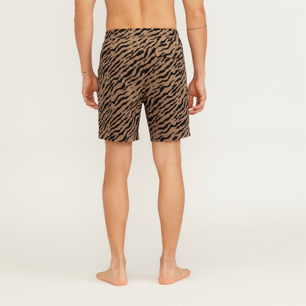 The ReNew Swim Short | Tiger Stripe Toasted Coconut