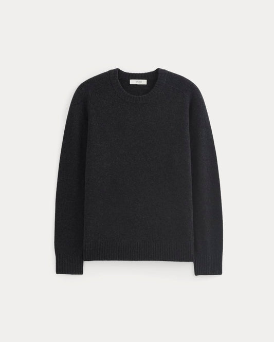 Midweight Cashmere Crew | Heathered Black