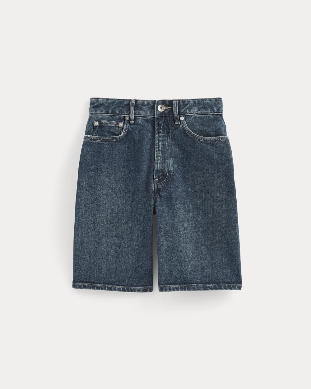 The Long A-Line Denim Short | Dark Indigo