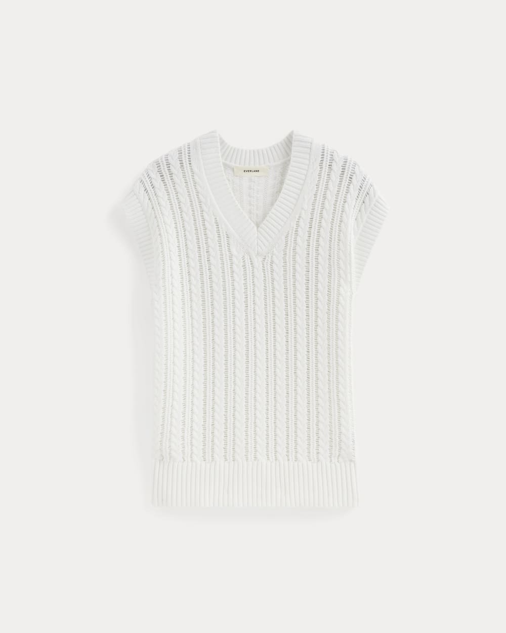 The Mesh Cable Vest in Everyday Cotton | White