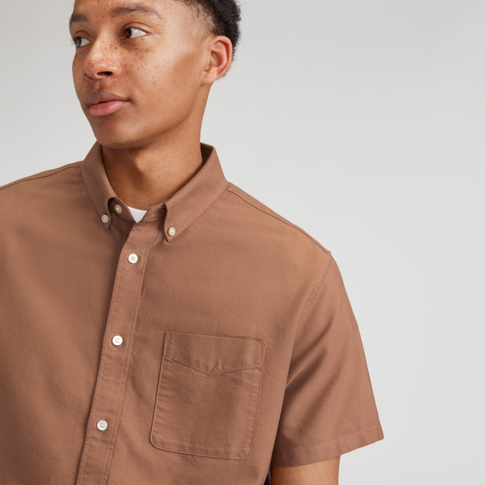 The Organic Short Sleeve Oxford Shirt | Carob Brown