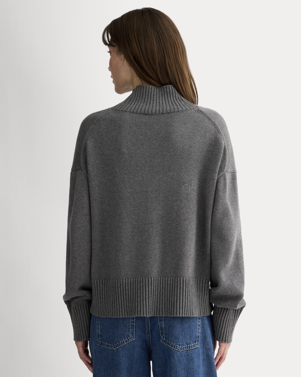 The Boxy Turtleneck in Everyday Cotton | Heathered Charcoal