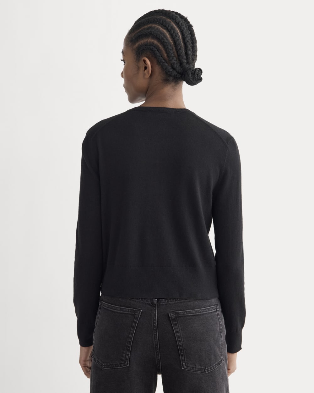 The Cropped Cardigan in Cotton Cashmere | Black