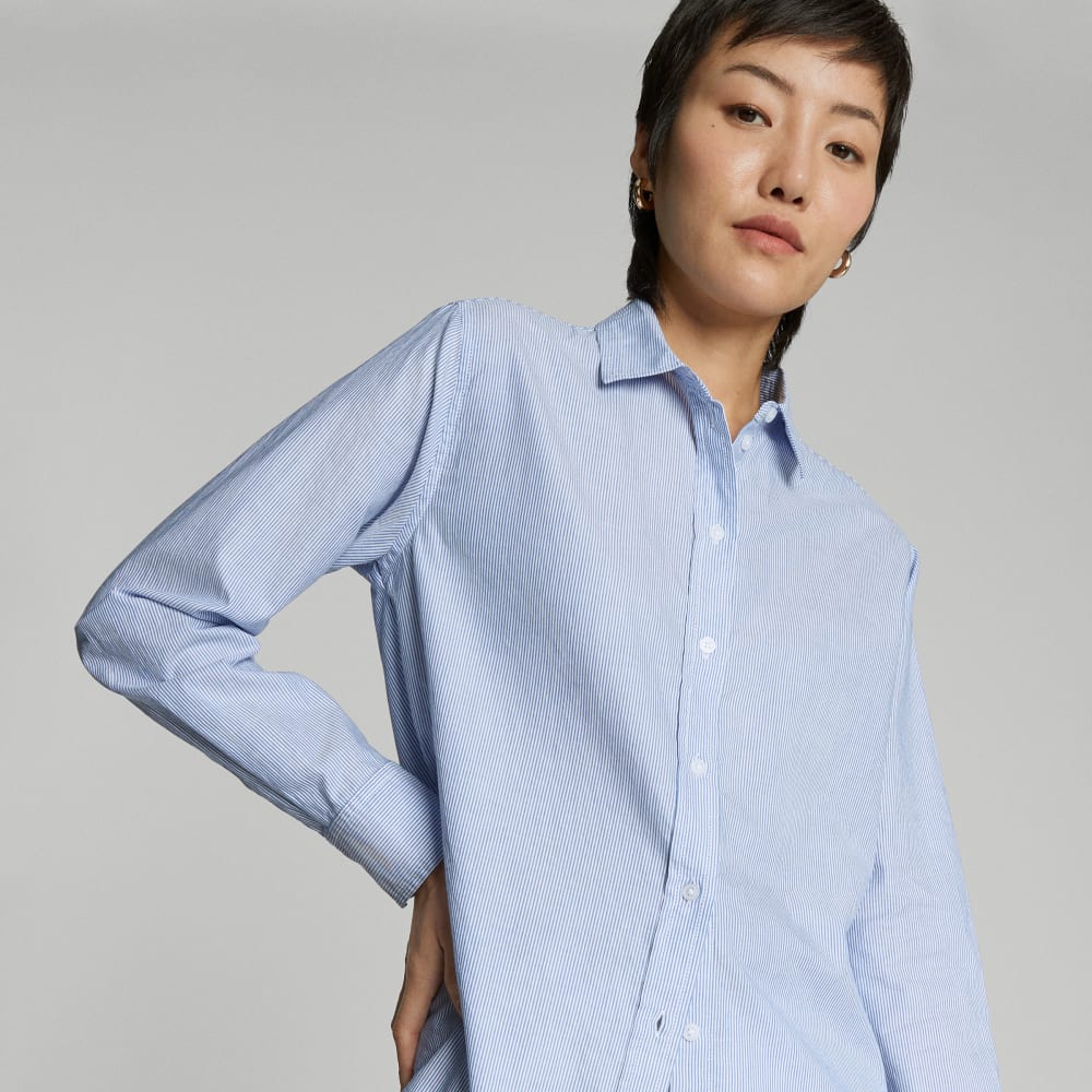 The Must-Have Shirt in Silky Cotton | Lapis Blue / White
