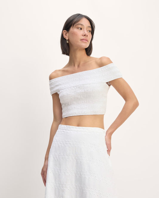 The Gauze Smock Top | White
