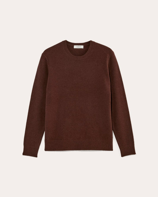 The Premium Merino Crew Neck Sweater | Heather Mahogany