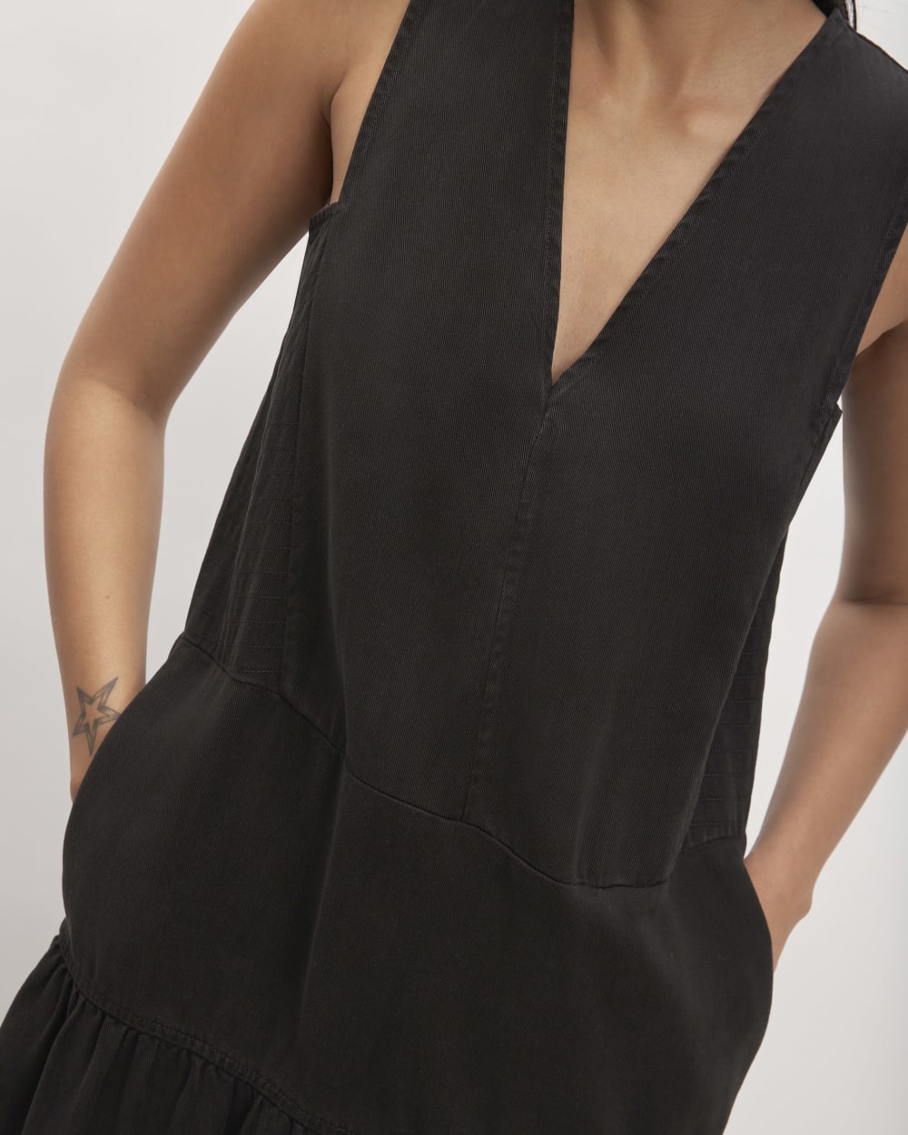 The TENCEL™ V-Neck Dress | Black