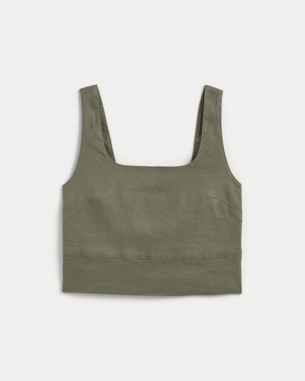 The Square Tank in Stretch Linen | Lichen Green