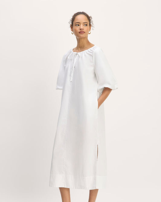 The Supima® Puff-Sleeve Dress | White