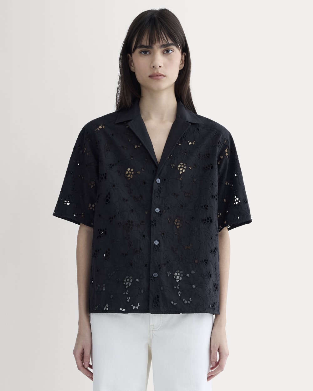 The Eyelet Camp Shirt | Black