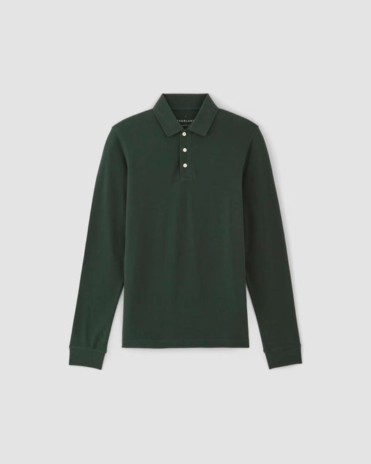 The Long-Sleeve Pique Polo | Scarab