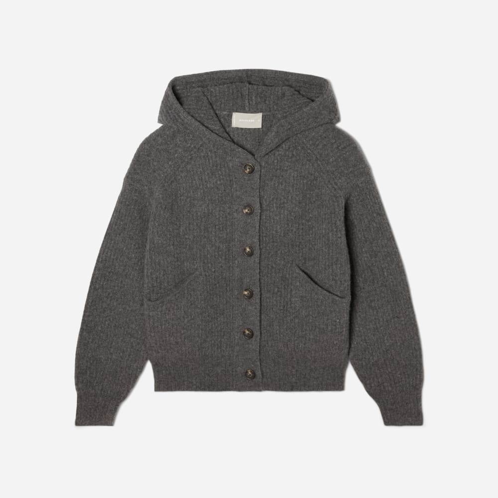 The Cozy-Stretch Hooded Cardigan | Heathered Charcoal