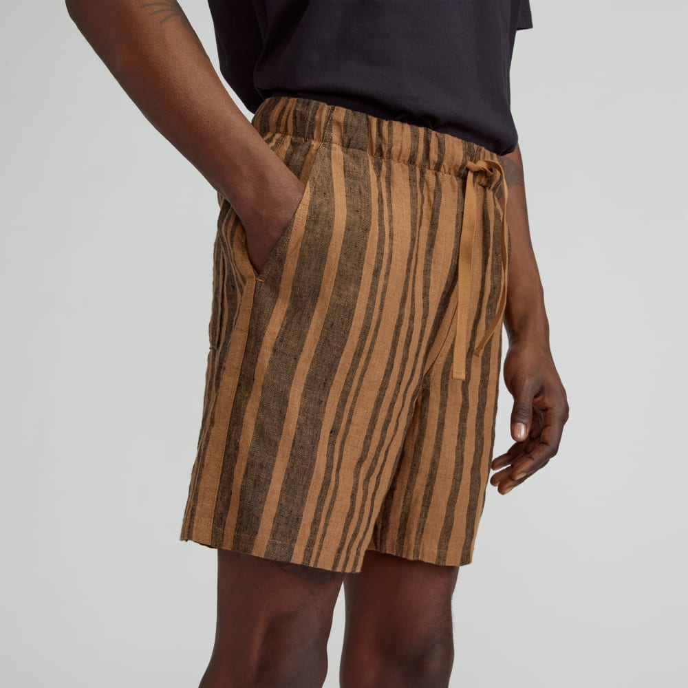 The Linen Easy Short | Toasted Coconut / Black