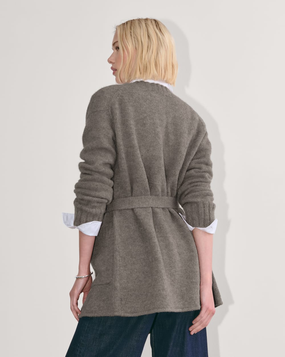 The Robe Cardigan in Alpaca | Taupe Melange
