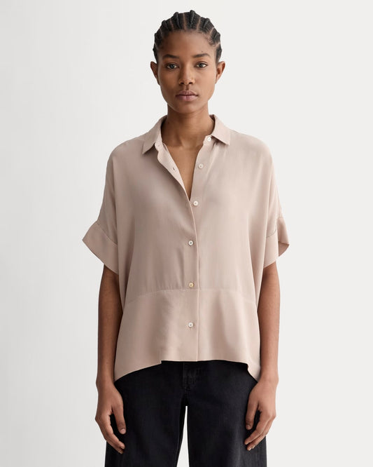 The Boxy Shirt in Washable Silk | Burnt Sugar