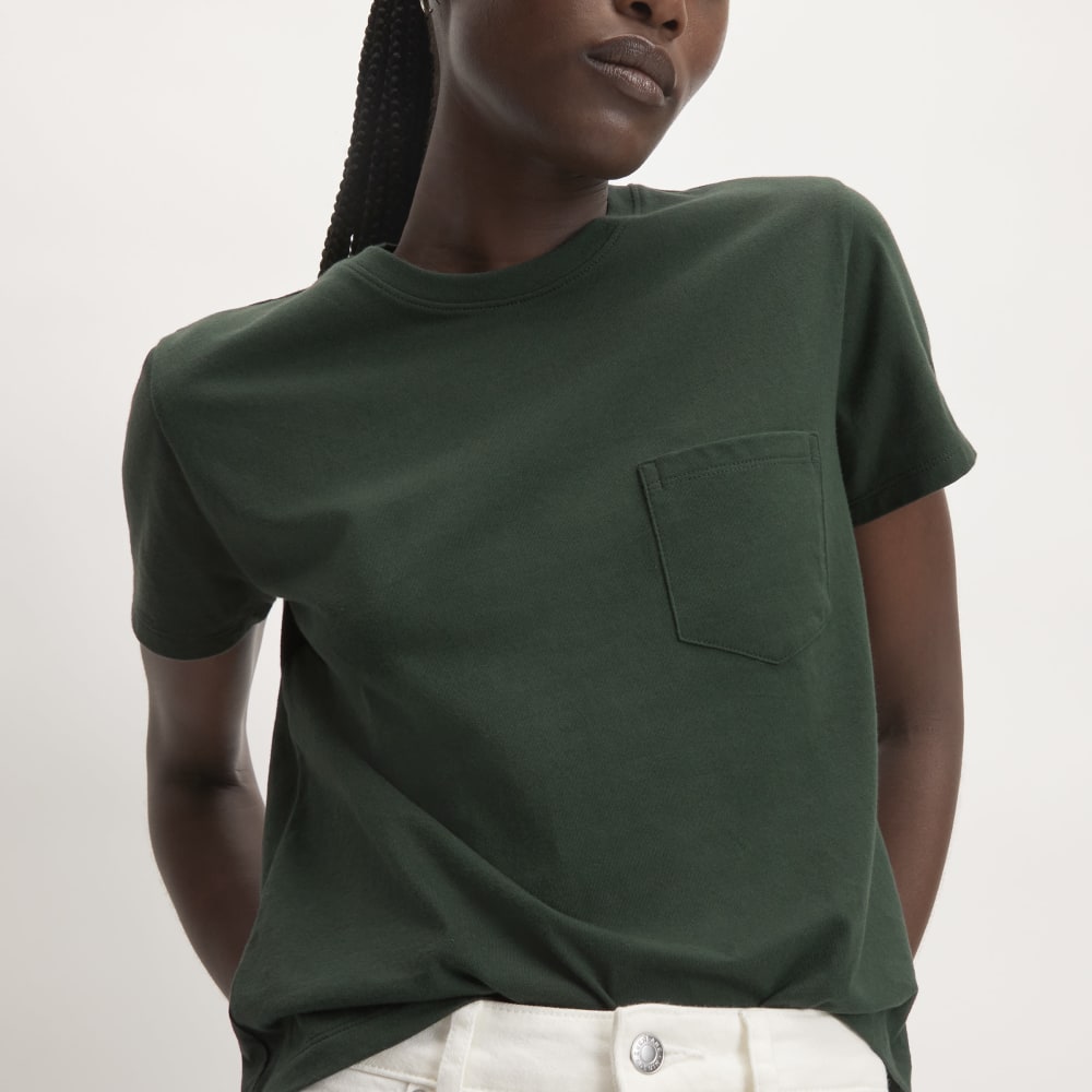The Box-Cut Tee in Essential Cotton | Scarab | Pocket