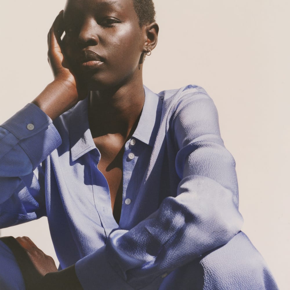 The Satin Relaxed Shirt | Cornflower Blue