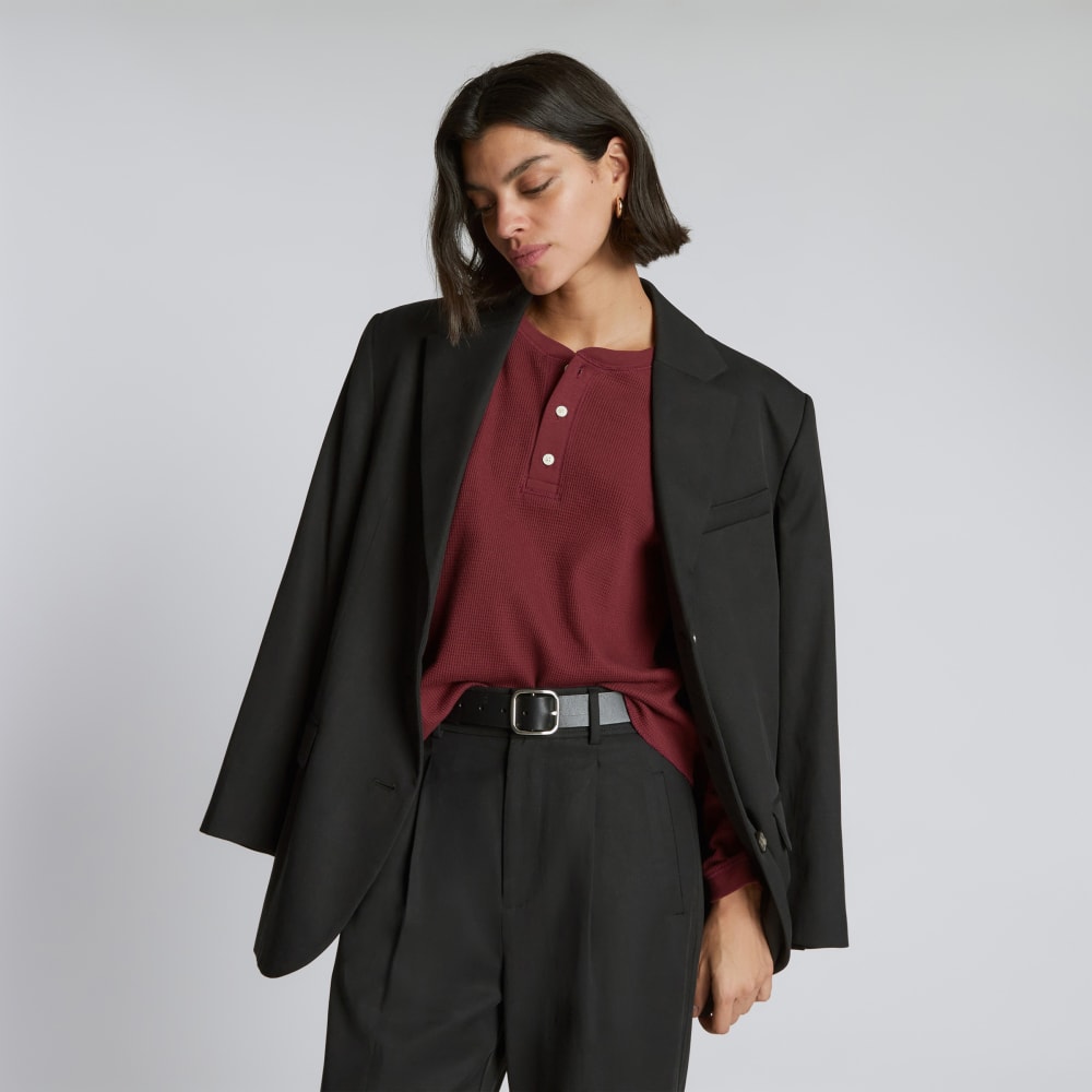 The Organic Cotton Waffle Henley | Brandy