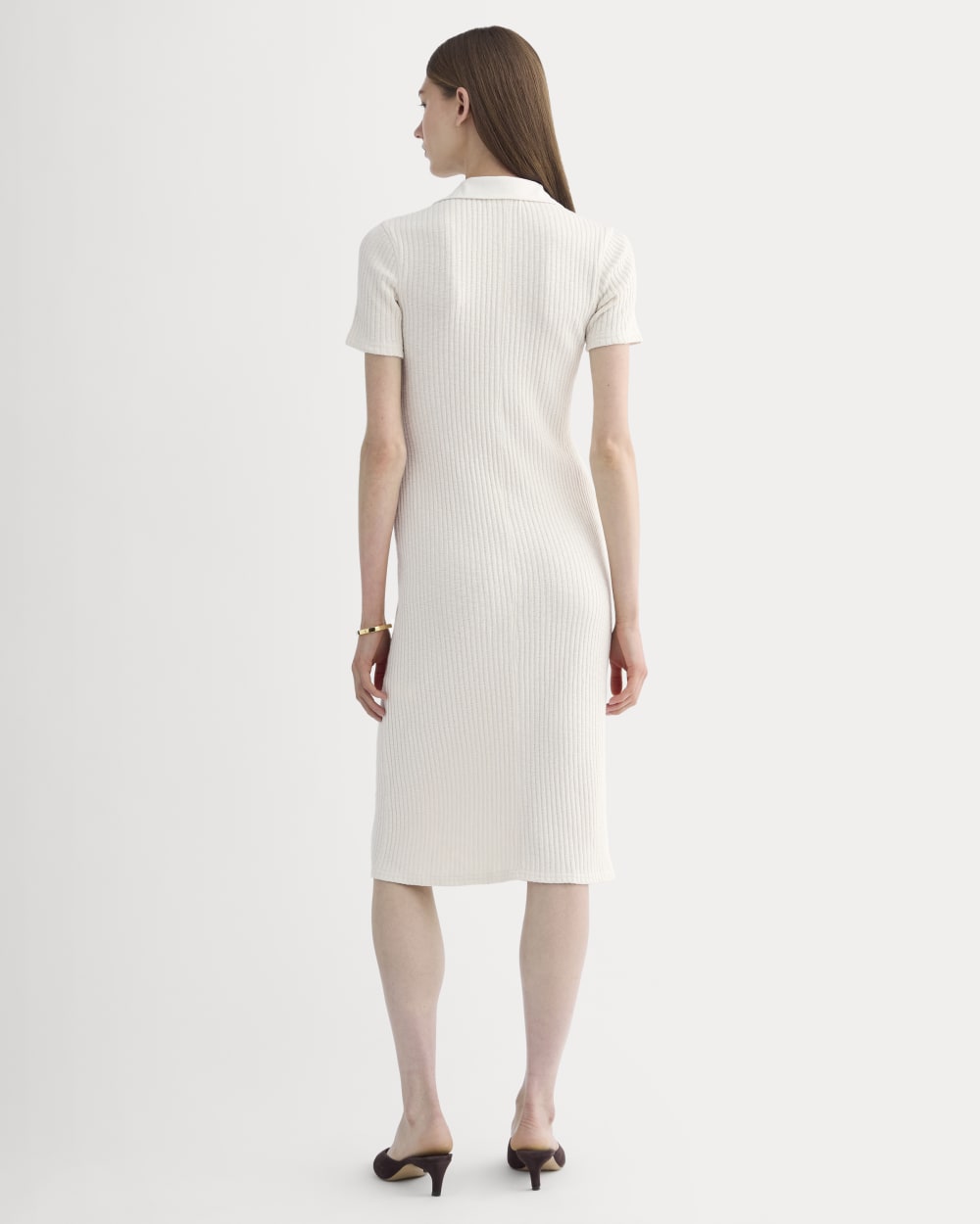 The Cozy Rib Polo Dress | Bone
