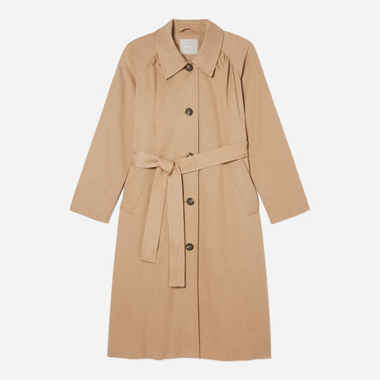 The Gathered Drape Trench | Ash Brown