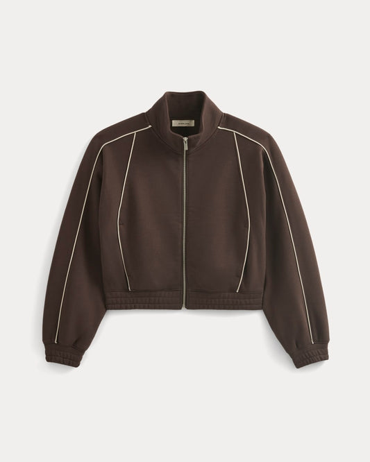 Luxe Fleece Track Jacket | Dark Chocolate