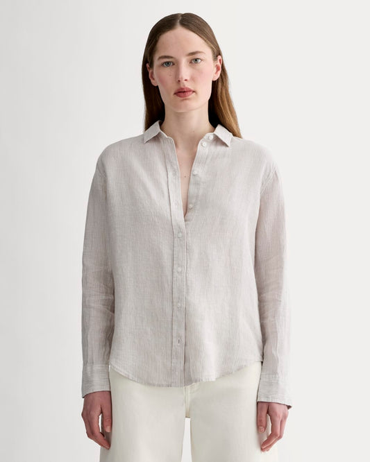 The Must-Have Shirt in Linen | Stone / White